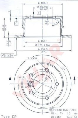 VILLAR 6281916 -  Тормозной диск