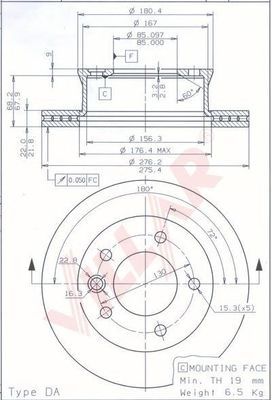 VILLAR 6281919 -  Тормозной диск