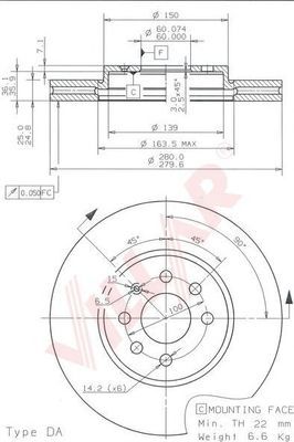 VILLAR 6281924 -  Тормозной диск