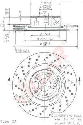 VILLAR 6281991 -  Тормозной диск
