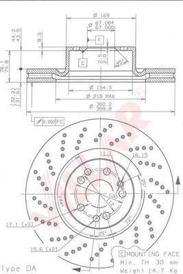 VILLAR 6281992 -  Тормозной диск