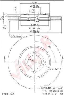 VILLAR 6282033 -  Тормозной диск