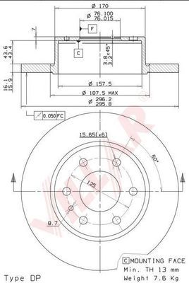 VILLAR 6282040 -  Тормозной диск