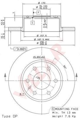 VILLAR 6282041 -  Тормозной диск