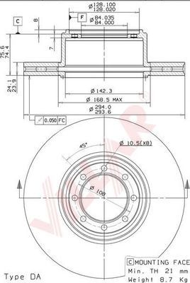VILLAR 6282050 -  Тормозной диск