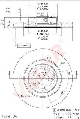 VILLAR 6282053 -  Тормозной диск