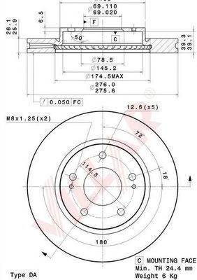 VILLAR 6282075 -  Тормозной диск