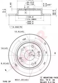 VILLAR 6282144 -  Тормозной диск