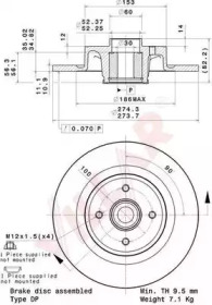 VILLAR 6282146 -  Тормозной диск