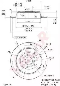 VILLAR 6282150 -  Тормозной диск