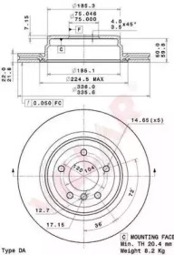 VILLAR 6282200 -  Тормозной диск