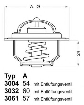 WAHLER 300488d1 -  Термостат, охлаждающая жидкость