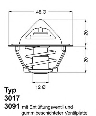 WAHLER 301787d50 -  Термостат, охлаждающая жидкость