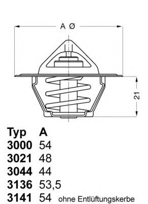 WAHLER 302188d50 -  Термостат, охлаждающая жидкость