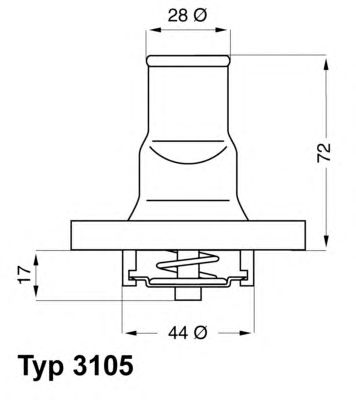 WAHLER 310587d -  Термостат, охлаждающая жидкость