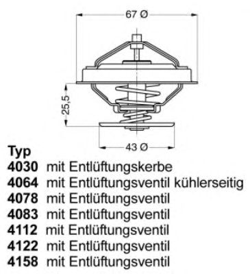 WAHLER 408383d50 -  Термостат, охлаждающая жидкость