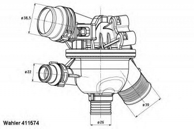 WAHLER 411574102d -  Термостат, охлаждающая жидкость