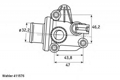 WAHLER 41157687d -  Термостат, охлаждающая жидкость