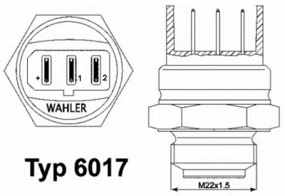 WAHLER 601795d -  Термовыключатель, вентилятор радиатора| Термовыключатель, вентилятор радиатора