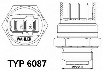 WAHLER 608787d -  Термовыключатель, вентилятор радиатора