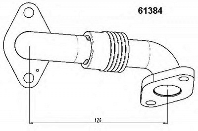 WAHLER 61384d -  Трубка, клапан возврата ОГ