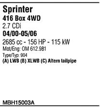 WALKER mbh15003a -