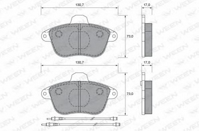 WEEN 1511625 -  Комплект тормозных колодок, дисковый тормоз