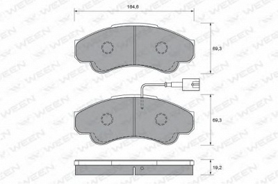 WEEN 1511916 -  Комплект тормозных колодок, дисковый тормоз