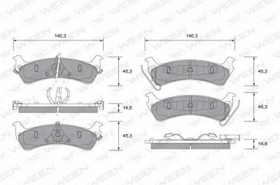 WEEN 1512487 -  Комплект тормозных колодок, дисковый тормоз