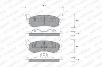 WEEN 1512500 -  Комплект тормозных колодок, дисковый тормоз