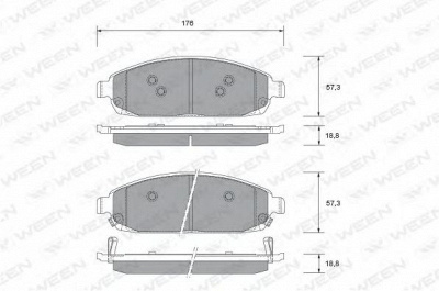 WEEN 1512504 -  Комплект тормозных колодок, дисковый тормоз