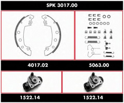 WOKING spk301700 -  Комплект тормозов, барабанный тормозной механизм