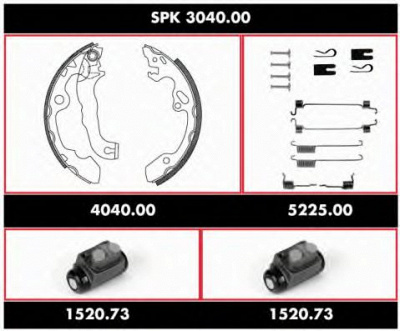 WOKING spk304000 -  Комплект тормозов, барабанный тормозной механизм