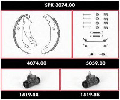 WOKING spk307400 -  Комплект тормозов, барабанный тормозной механизм
