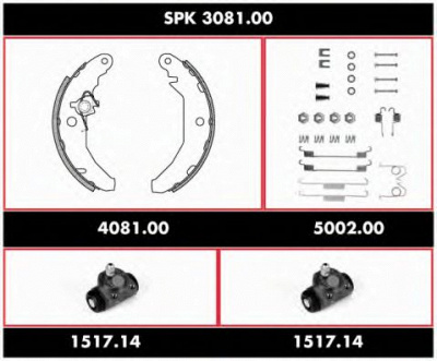 WOKING spk308100 -  Комплект тормозов, барабанный тормозной механизм