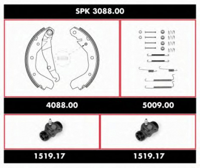 WOKING spk308800 -  Комплект тормозов, барабанный тормозной механизм