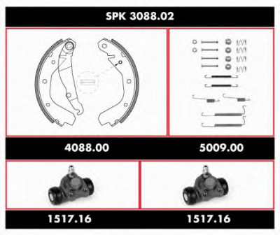 WOKING spk308802 -  Комплект тормозов, барабанный тормозной механизм