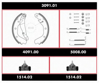 WOKING spk309101 -  Комплект тормозов, барабанный тормозной механизм