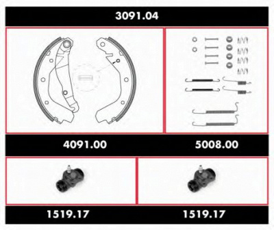 WOKING spk309104 -  Комплект тормозов, барабанный тормозной механизм