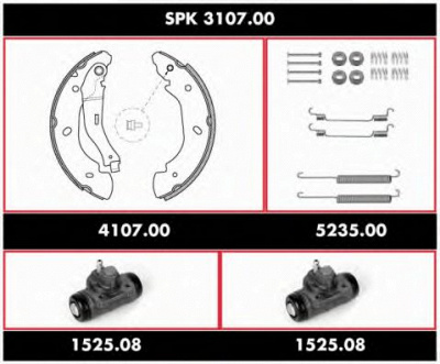 WOKING spk310700 -  Комплект тормозов, барабанный тормозной механизм