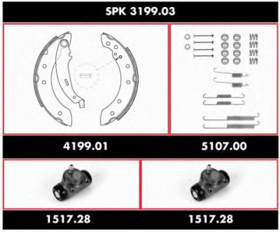 WOKING spk319903 -  Комплект тормозов, барабанный тормозной механизм