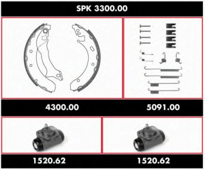 WOKING spk330000 -  Комплект тормозов, барабанный тормозной механизм