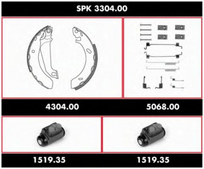 WOKING spk330400 -  Комплект тормозов, барабанный тормозной механизм