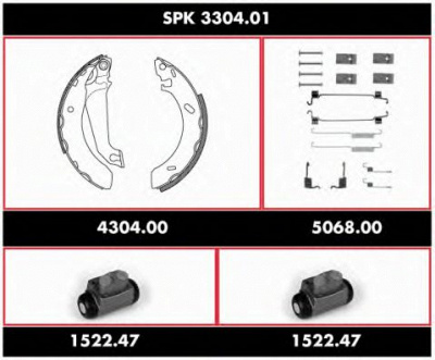WOKING spk330401 -  Комплект тормозов, барабанный тормозной механизм