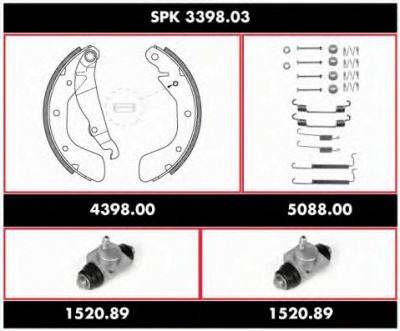 WOKING spk339803 -  Комплект тормозов, барабанный тормозной механизм