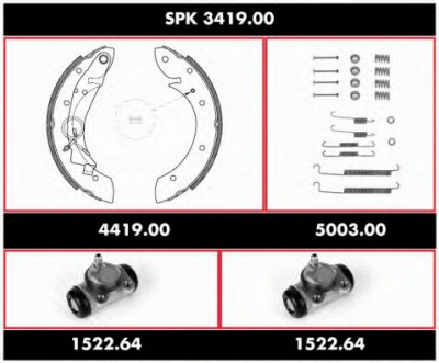 WOKING spk341900 -  Комплект тормозов, барабанный тормозной механизм