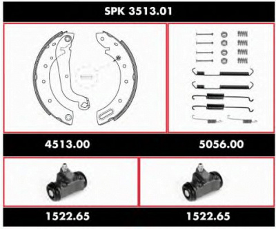 WOKING spk351301 -  Комплект тормозов, барабанный тормозной механизм