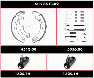 WOKING spk351302 -  Комплект тормозов, барабанный тормозной механизм