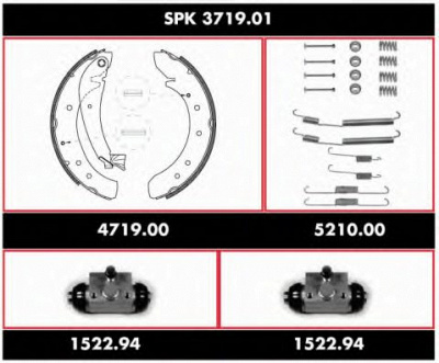 WOKING spk371901 -  Комплект тормозов, барабанный тормозной механизм