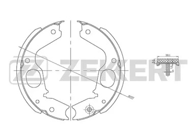 ZEKKERT bk4002 -  Колодки тормозные барабанные, комплект